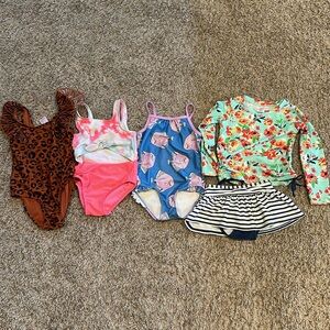 4 girls swimsuits, all size 4T 💞